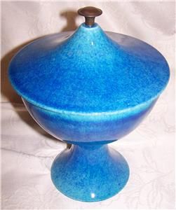 ROYAL HAEGER #R 1730 CANDY JAR 2Pc. Gorgeous Blue COLLECTIBLE ART