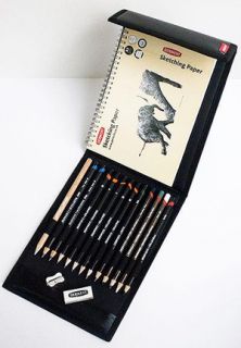 Derwent Pencil Sketching Wallet Gift Set Graphic Watersoluble Charcoal