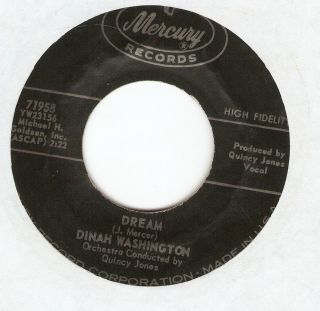Dinah Washington Dream Such A Night 45 Mercury 71958