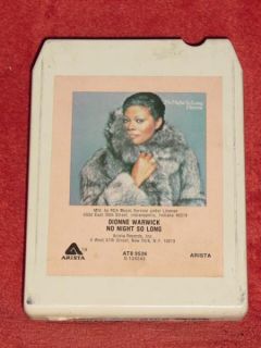 Dionne Warwick No Night So Long Vintage 8 Track Tape Stereo Music