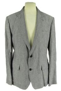 Dolce & Gabbana Linen Blazer Jacket 52 Two Button Gray Sport Coat