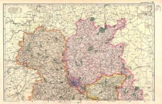 SHROPSHIRE NORTH 1910: Large detailed County Map by George W. Bacon