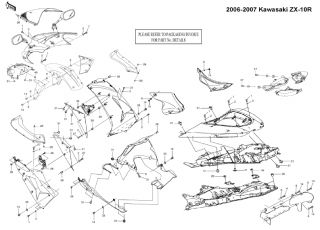 Kawasaki ZX 10R Black Fairing Bolts Complete ZX10R Bolt Kit 06 07