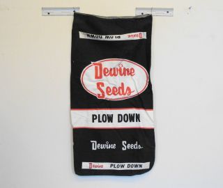 Old Antique Farm Cloth Feed Sack Bag Dewine Seeds Plow Down