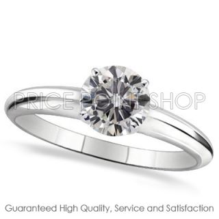 14k WG 4 Prong 0 25 to 1 Carat Certified Solitaire White Diamond