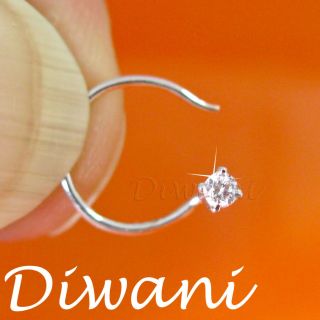 VVS Diamond Solitaire Engagement Wedding Nose Ring Stud Piercing Pin