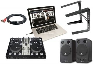 Gemini DJ Cntrl 7 Laptop MIDI Controller Laptop Stand Powered Speakers