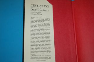 Testimony The Memories of Dmitri Shostakovich by Solomon Volkov Book
