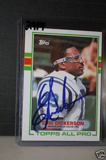 1989 TOPPS 206 AUTOGRAPH ERIC DICKERSON RB COLTS