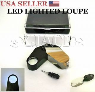LED Lighted Fold Away Magnifier Doctors Eye Loupe Loop