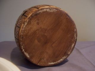 Vintage Cookie Jar Ceramic Treasure Craft USA Brown Wooden Barrel w
