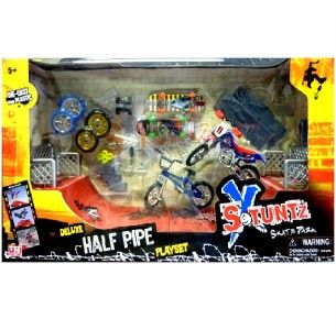Half Pipe Skate Ramp Finger Deck Skateboard BMX Stunt Bike Playset