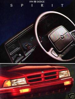 1994 Dodge Spirit Factory Brochure Dodge Spirit