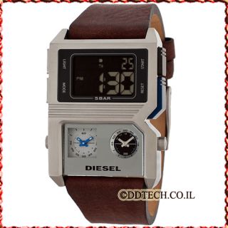 New in Box Diesel Brown Mixed Multiple Time Zone Mens Watch DZ7174