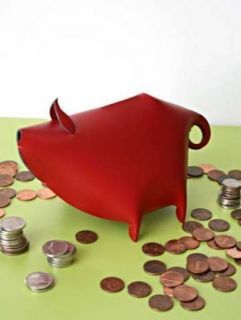 Luxury Leather PIGGY BANK by VACAVALIENTE Desk Top Accessory 65
