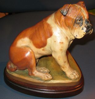 Gorgeous Anri Italy Wood Carving of Bulldog by Diller