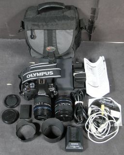 Olympus Evolt E 410 10 0 MP Digital SLR Camera Kit w 14 42mm 40 150mm