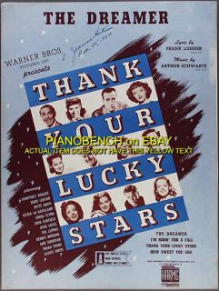 1943 Dinah Shore The Dreamer Thank Your Lucky Stars Loesser Schwartz