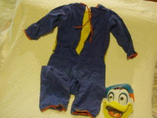  Disney Productions RARE Halloween Costume Donald Duck Pajamas