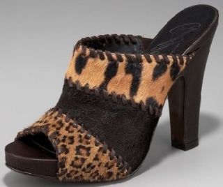 New Donald Pliner Viggo Camel Expresso Leopard Shoe 8 5