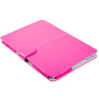 Hot Pink PU Leather w Microfiber Clip on Sleeve Cover Case for MacBook