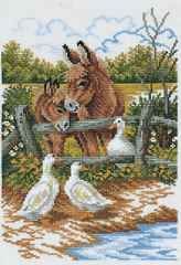 Donkeys Ducks Cross Stitch Kit Eva Rosenstand 14 170 12 x 16