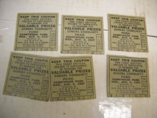 Kennywood Park Tickets Aug 9 1967 Donora Picnic Fun