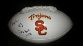 USC Trojans Keyshawn Johnson Signed Rose Bowl Football Certificate NY