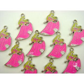 10 x Disney Princess Aurora Jewelry Making Metal Figures Pendant