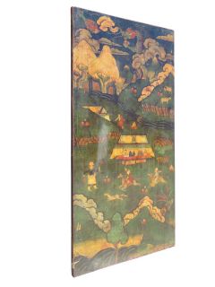  Tibetan Style Horse Racing Motif Colorful Painting Door Panel f203