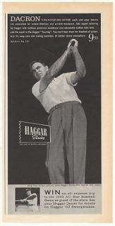 1963 Golfer Doug Ford Haggar Slacks Photo Print Ad