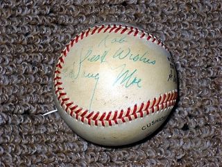 Doug Moe Single Signed Autographed Game Used Baseball