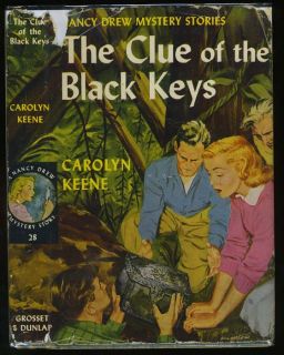 Nancy Drew (#28) Clue of the Black Keys HB/DJ later copy (1958)