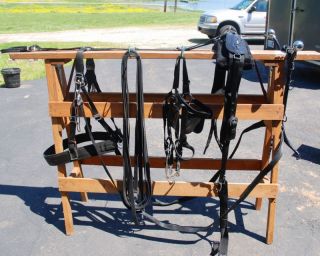 Amish Nylon Leather Draft Horse Buggy Harness 26 Hames