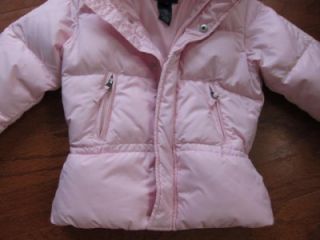 Ralph Lauren Girls 4 4T Pink Hooded Down Winter Coat Puffer Jacket Zip