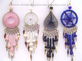 15 Dreamcatcher Thread Earrings Peruvian Wholesale Art