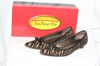 Talbots 7 1 2 M black camel animal print mini heel flats shoes IB