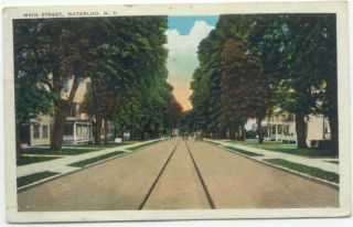 Waterloo NY Main Street c1933 Postcard   New York