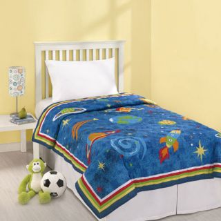  SPACE TWIN QUILT   Stars Planets Dreams Rocket Ship Bedding Blanket