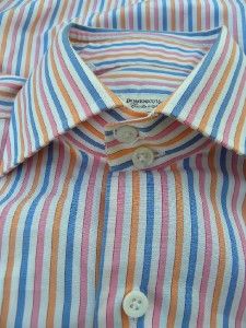Domenico Vacca Colorful Striped L s Shirt Standart Cuffs Sz 15 1 2 39