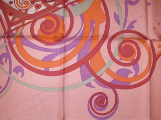 BNEW RARE Pink HERMES Twill Silk Scarf H COMME HISTOIRES