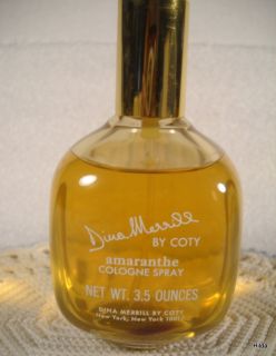 Vintage AMARANTHE Cologne Spray DINA MERRILL by COTY 3 5 oz with