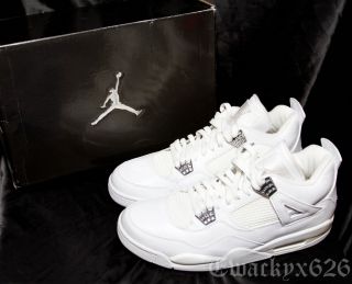 DS Air Jordan IV 4 White Metallic Chrome Pure Money $ Size 11 5