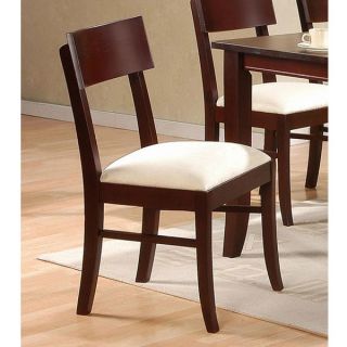Dining Chair in Cappuccino Finish with Microfiber Seat Cushions Set of