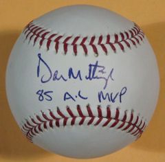 Don Mattingly Autographed Signed New York Yankees OML Baseball w 85