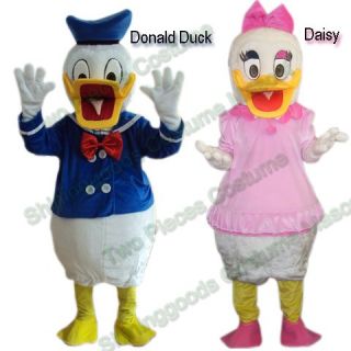 Couple Donald Duck and Daisy Mascot Costume Adult Party Dress Animal