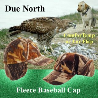 Due North Comfortemp Fleece Baseball Cap w Ear Flap for Men One Size