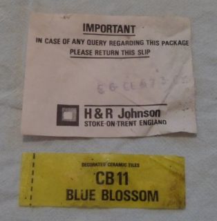 Johnson Ceramic Tiles Blue Blossom Design Discontinued Kitchen