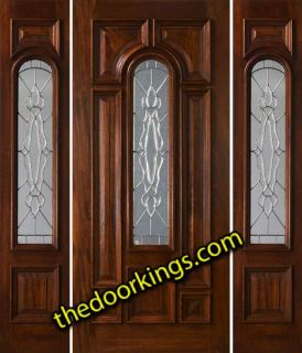 Mahogany Exterior Entry Door with Sidelights 525 Shann