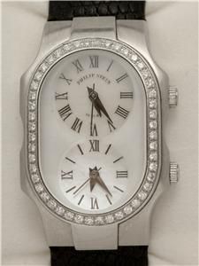 Philip Stein Ladies Dual Time Diamond Teslar Watch With Box & Papers